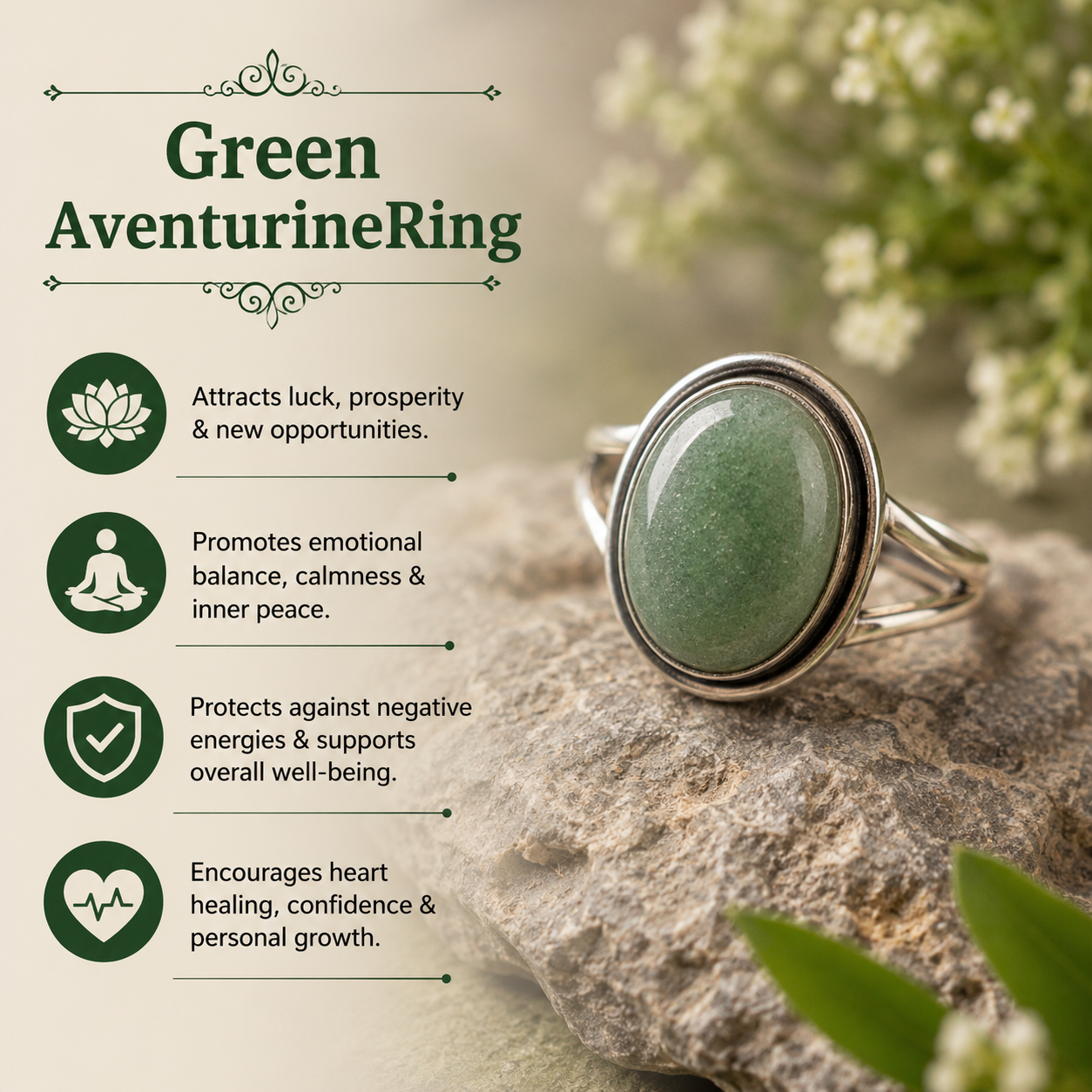 Green aventurine Ring