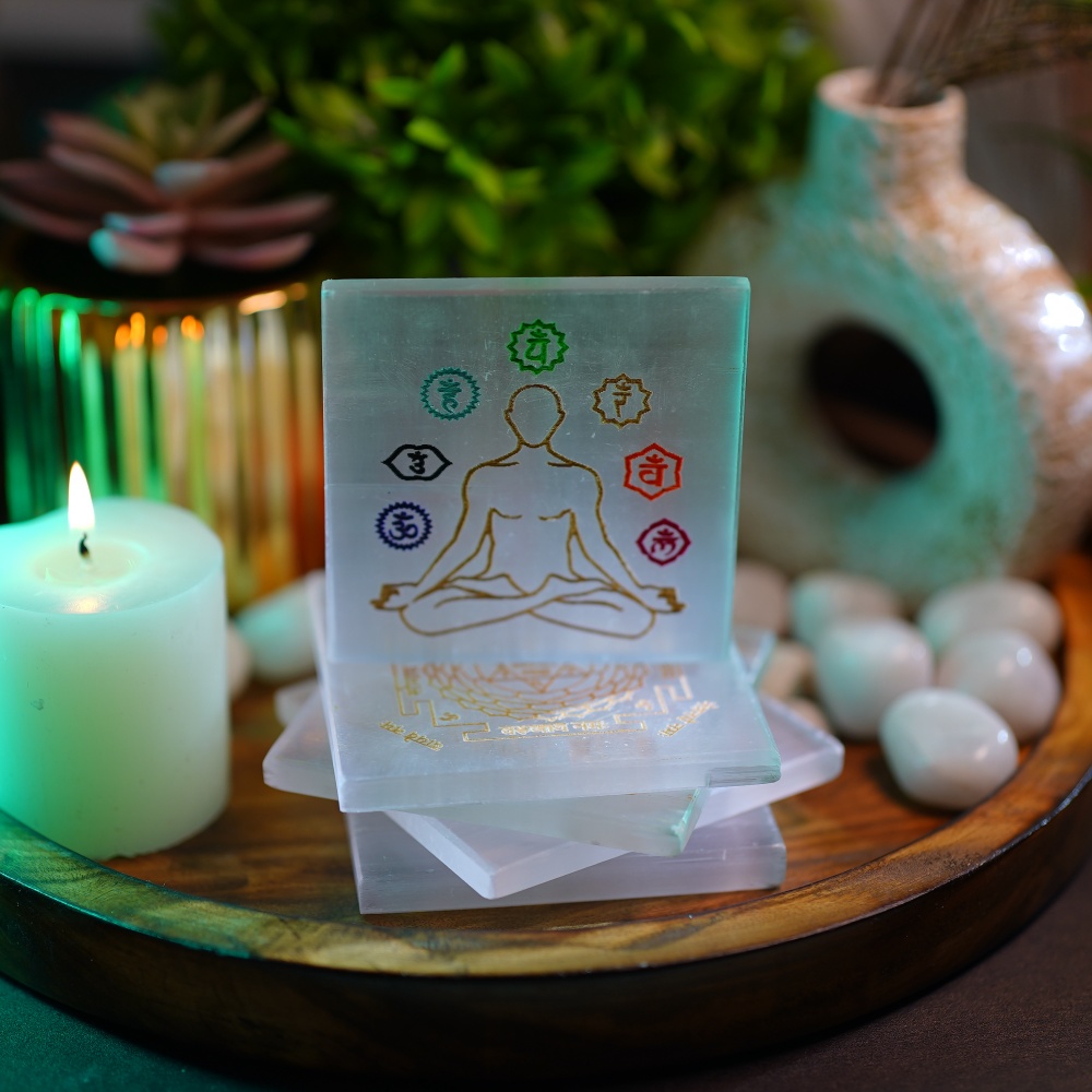 7 Chakra Selenite Charging plate