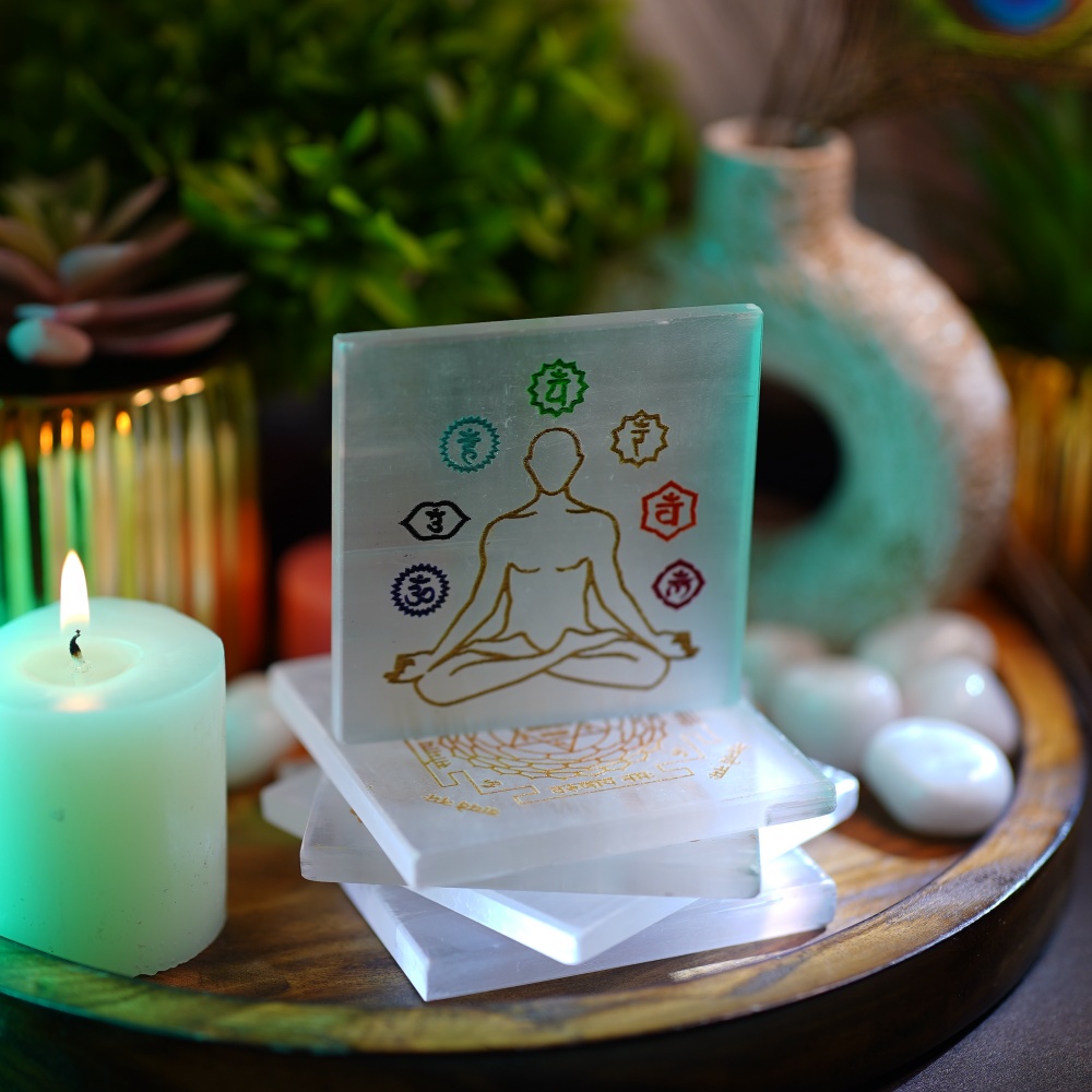 7 Chakra Selenite Charging plate