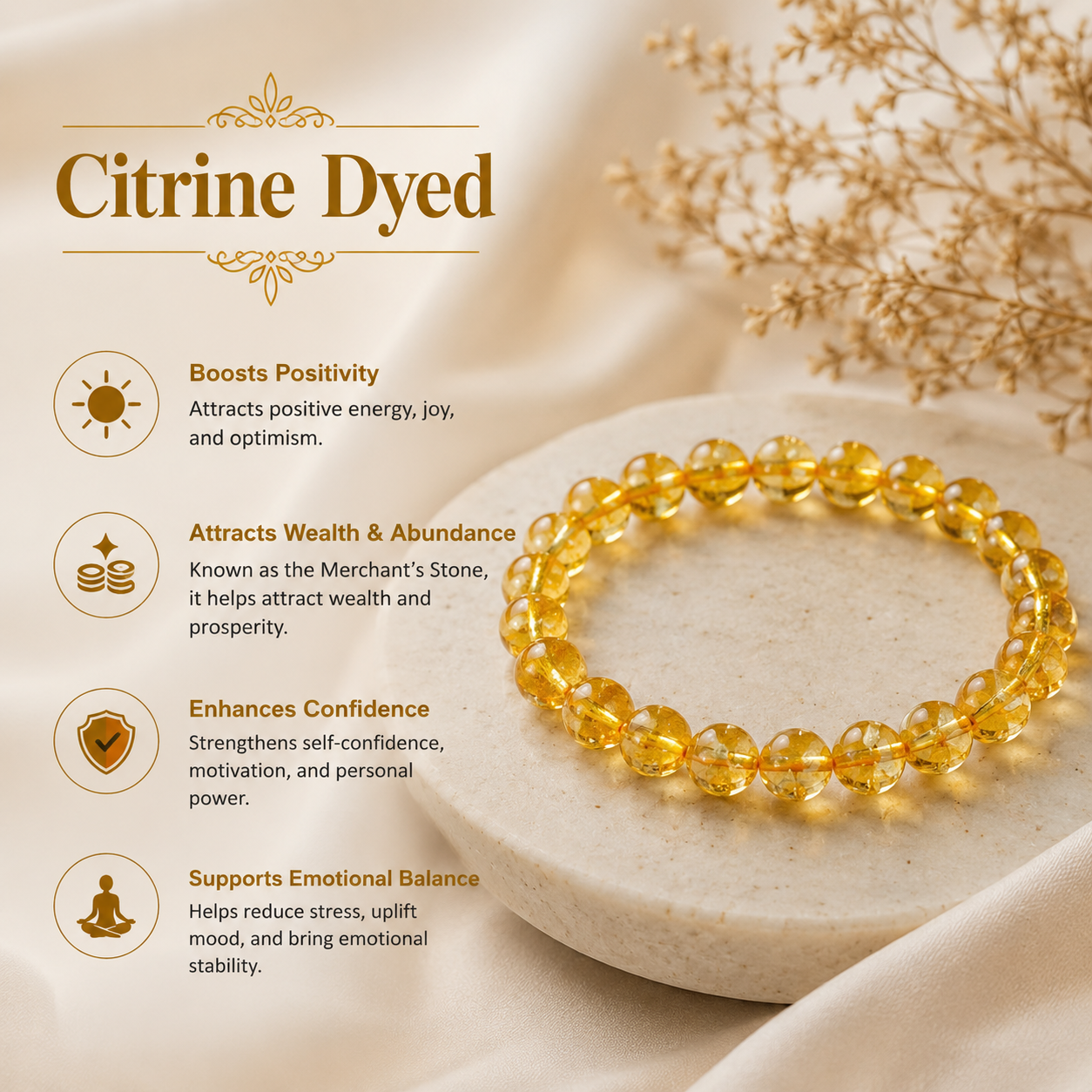 Citrine Dyed Bracelet