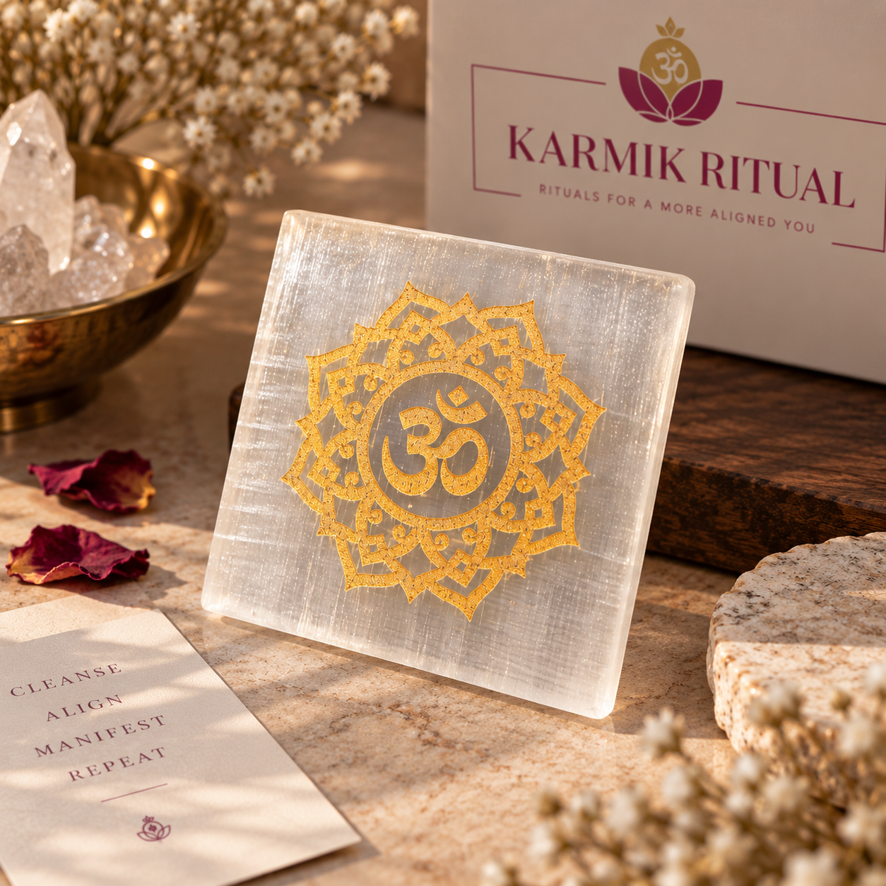 Om Selenite Charging plate